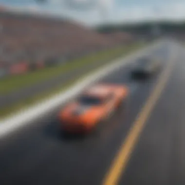 A panoramic view of the Virginia NHRA Nationals track, filled with excitement and energy.