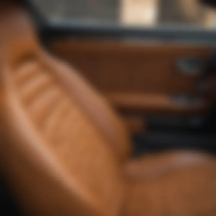 A polished leather seat in a luxury vehicle treated with Leather Honey.