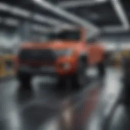 Toyota truck assembly line showcasing advanced manufacturing techniques.