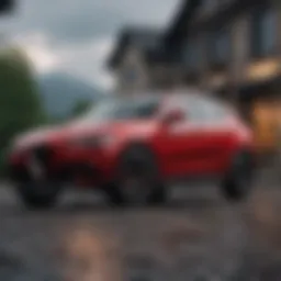 Exterior view of the Alfa Romeo Stelvio showcasing its sleek design