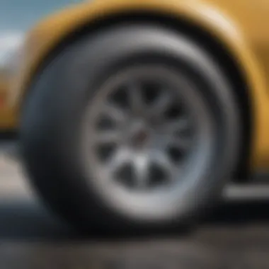 A close-up of high-performance tires designed for maximum grip on the drag strip.